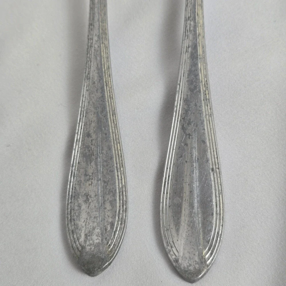 German Aluminum Forks, Set of 2, Marked‎ DEP ALUM, 8